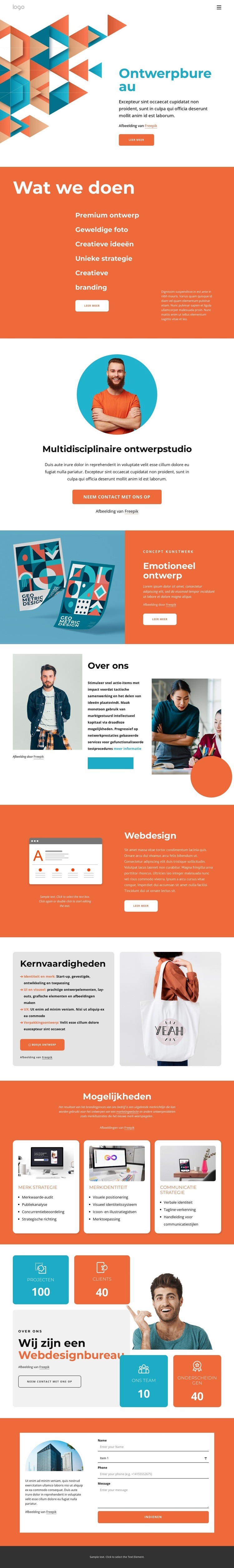Creatieve ideeën en geweldig design Website ontwerp