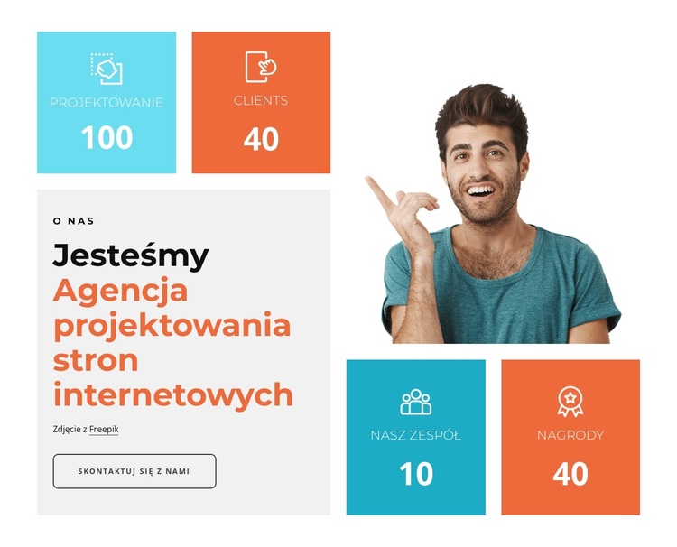 Blok z licznikami Motyw WordPress