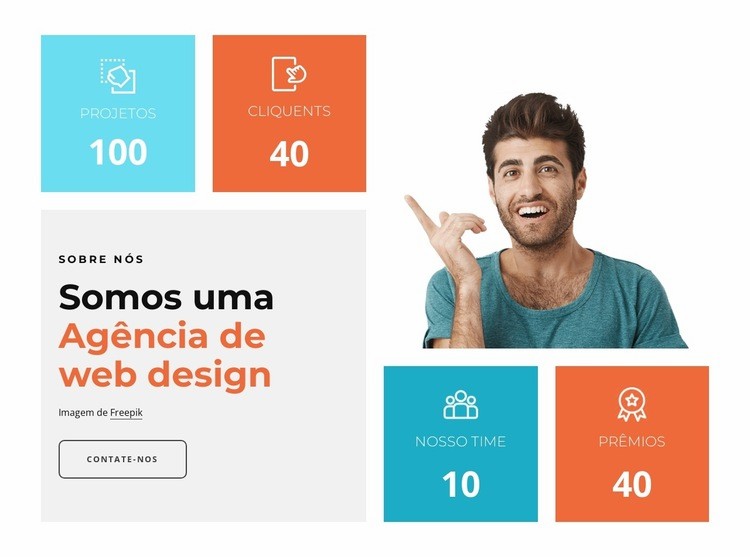 Bloco com contadores Maquete do site