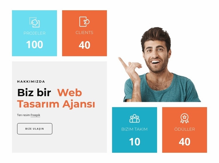 Sayaçlı blok HTML5 Şablonu