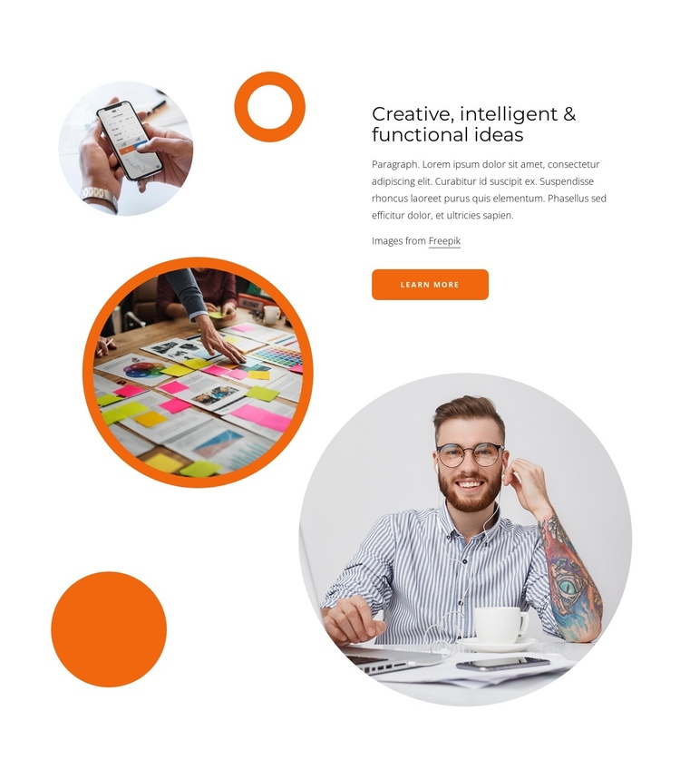 Intelligent, functional ideas One Page Template