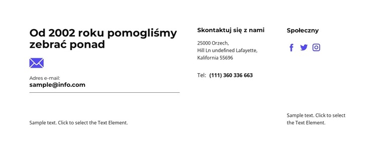 Wszelkie kontakty Szablon HTML