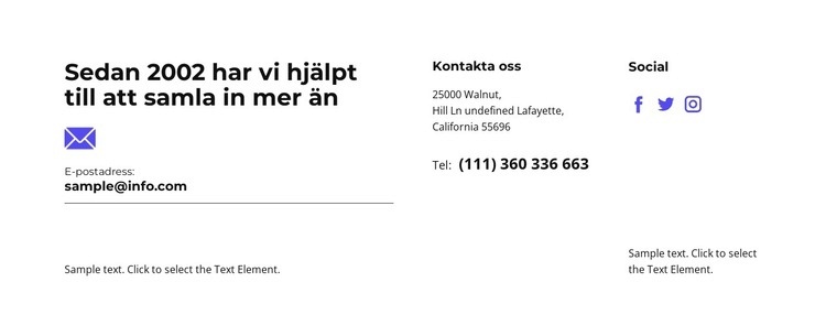 Eventuella kontakter CSS -mall