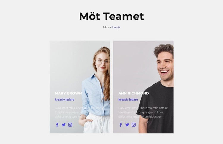 Möt superspecialisterna HTML-mall