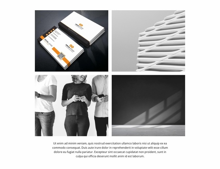 Images d'entreprise minimalistes Conception de site Web