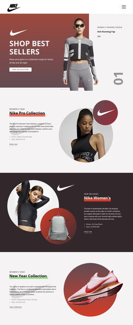 Best Sellers For Sports One Page Template