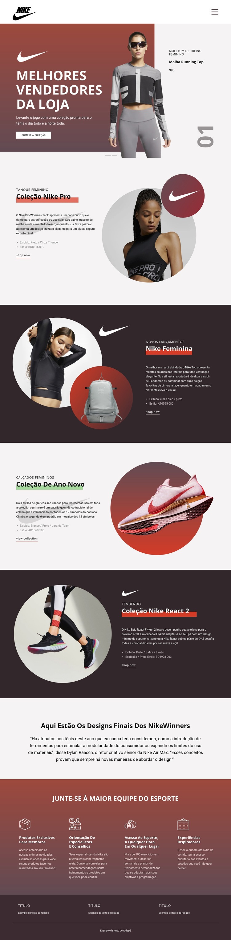 Best-sellers para esportes Modelo HTML5