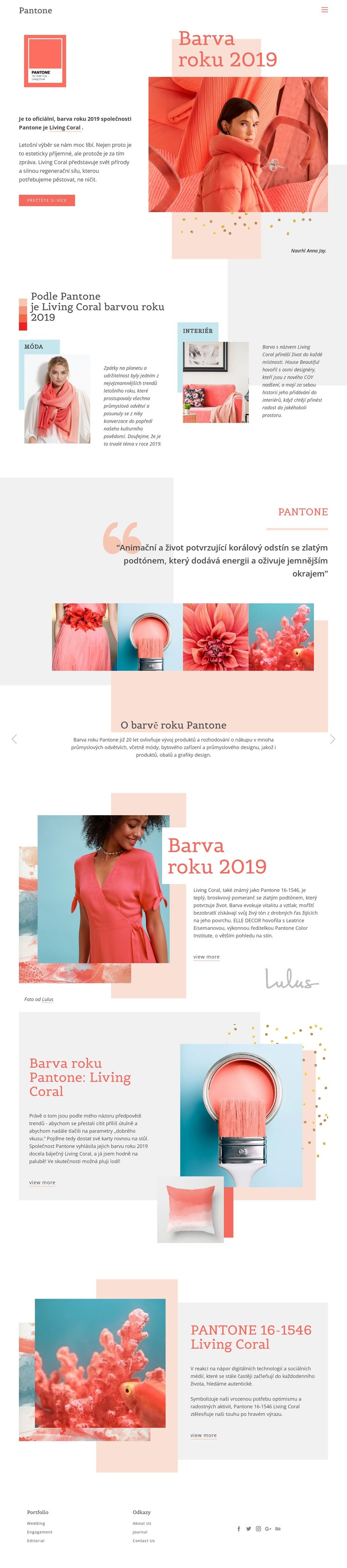 Barva roku 2019 Šablona webové stránky