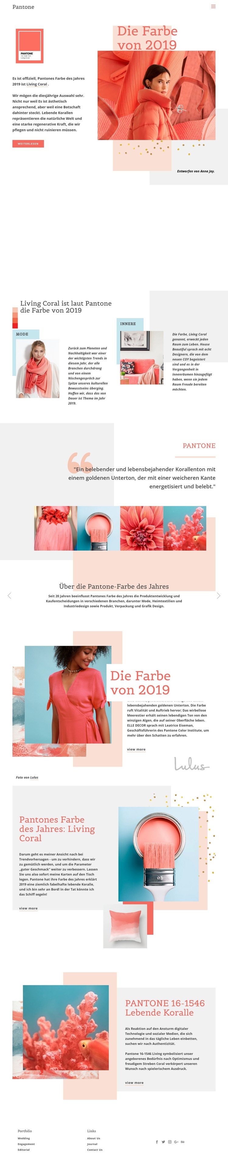 Farbe von 2019 Landing Page