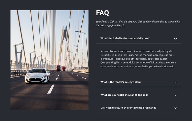 Questions to ask when renting a car Homepage Design