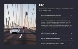 HTML-Landing Voor Vragen Die U Moet Stellen Bij Het Huren Van Een Auto
