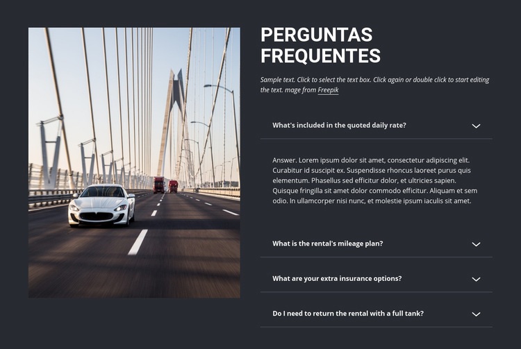 Perguntas a fazer ao alugar um carro Construtor de sites HTML