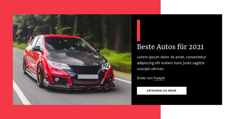 Beste Autos für 2021 HTML5-Vorlage