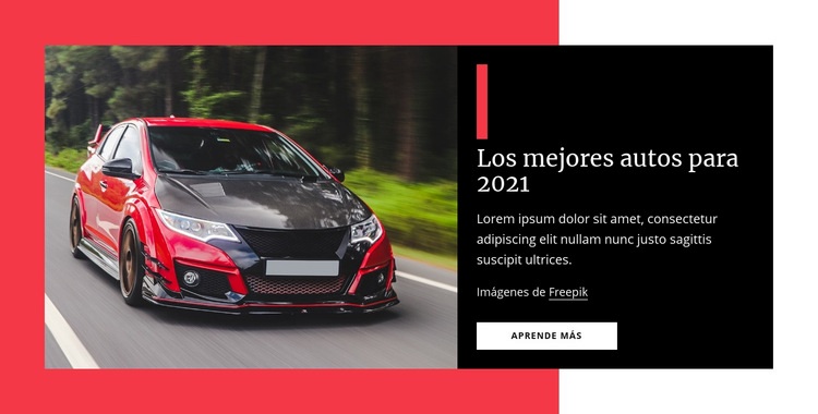 Los mejores autos para 2021 Maqueta de sitio web