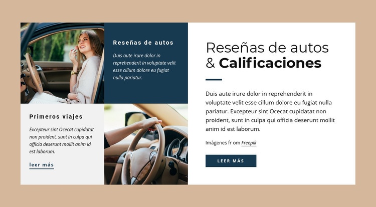 Reseñas de autos y raitings Plantilla HTML5