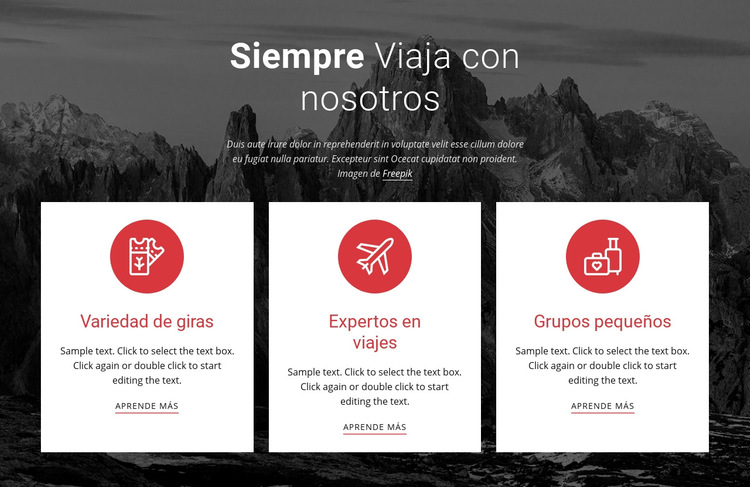 Grandes aventuras Plantilla de sitio web