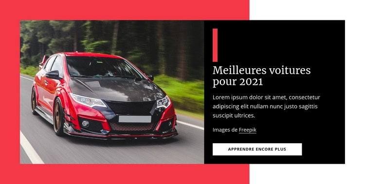 Meilleures voitures pour 2021 Modèles de constructeur de sites Web