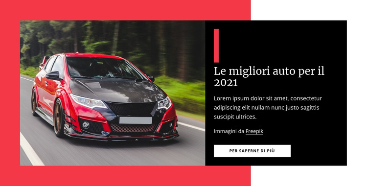 Le migliori auto per il 2021 Modello di sito Web