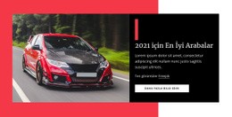 2021 Için En Iyi Arabalar Bir Sayfa Şablonu
