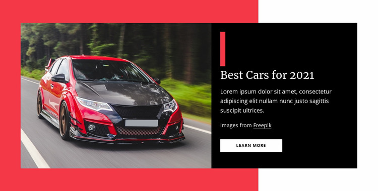 Best cars for 2021 Website Mockup