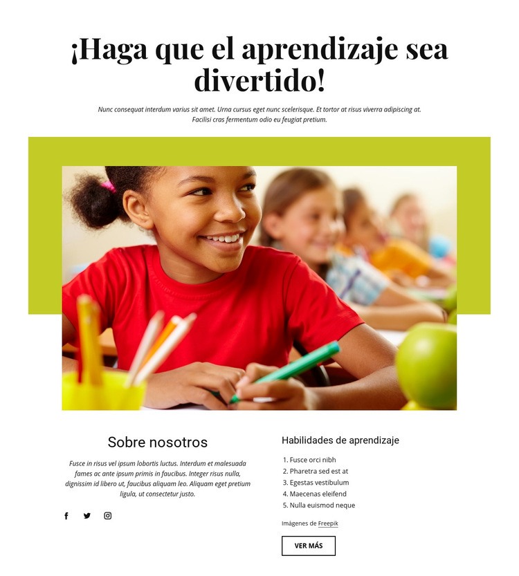 Actividades de aprendizaje efectivas Creador de sitios web HTML