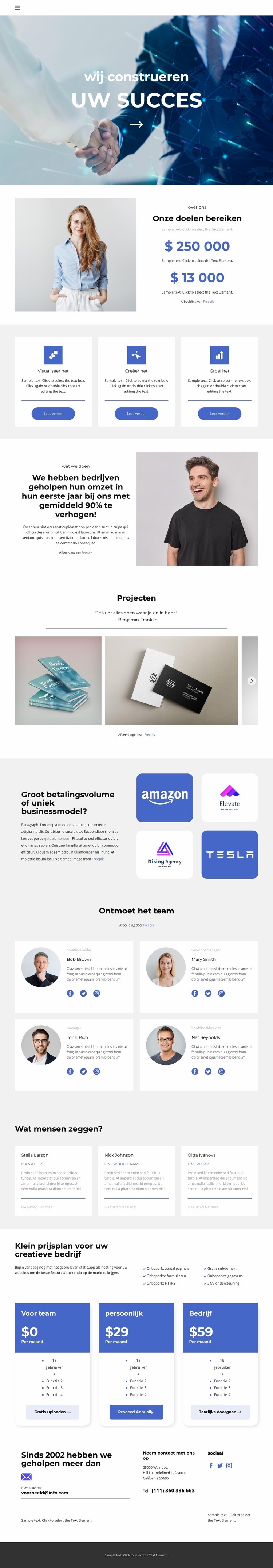 Waar succes van afhangt? Website Builder-sjablonen