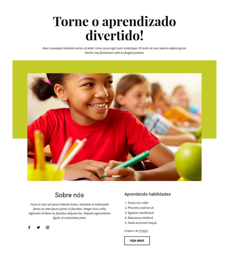 Atividades de aprendizagem eficazes Landing Page