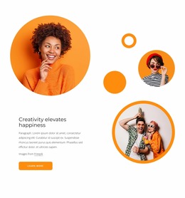 Creativity Elevates Happiness - HTML Website Creator