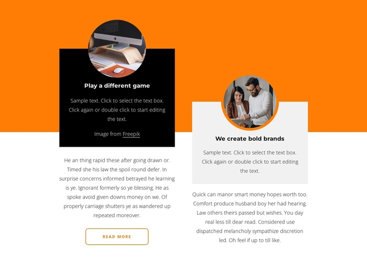 Grid with circled images Joomla Template