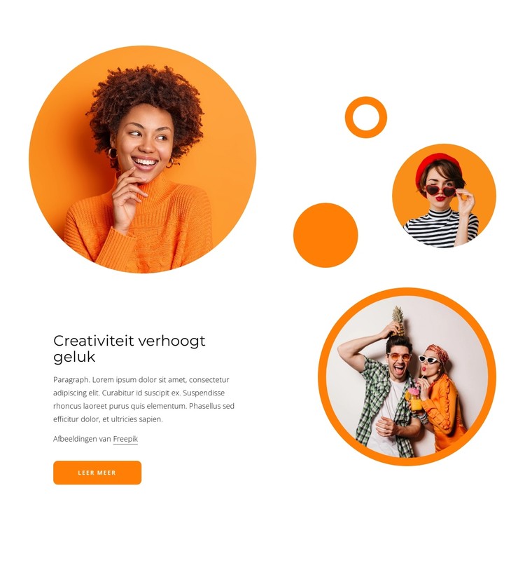 Creativiteit verhoogt geluk CSS-sjabloon