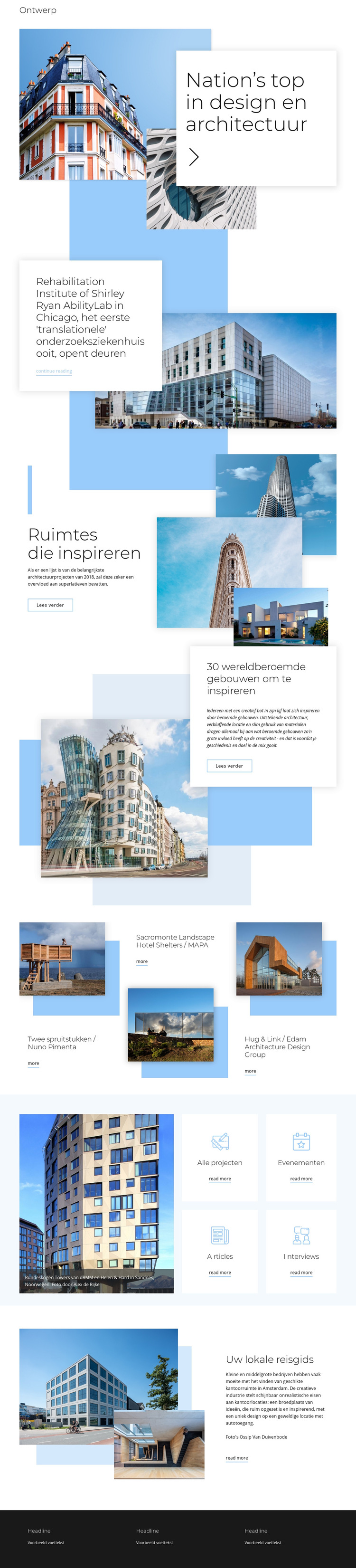 Beoordeling voor architectuur Website sjabloon