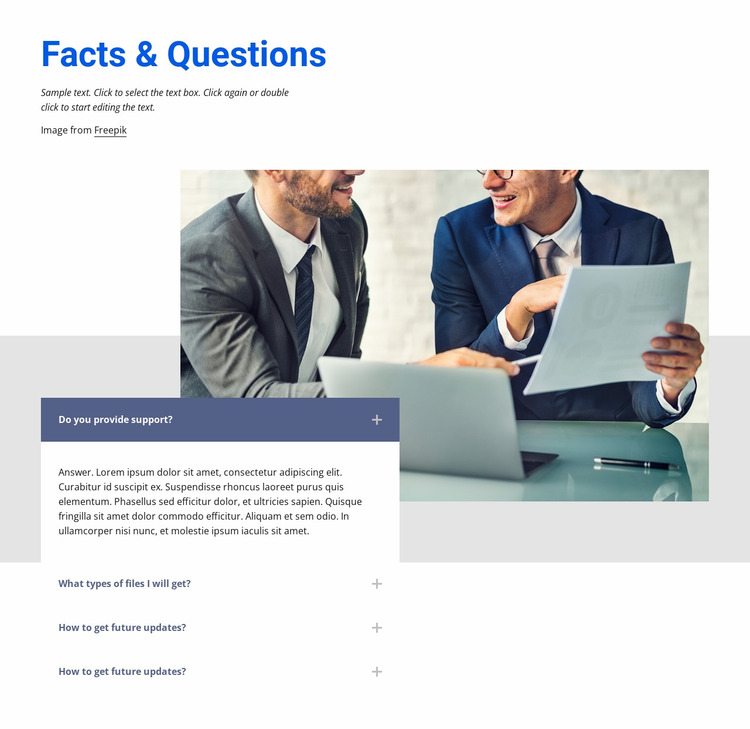 Facts about company Website Mockup