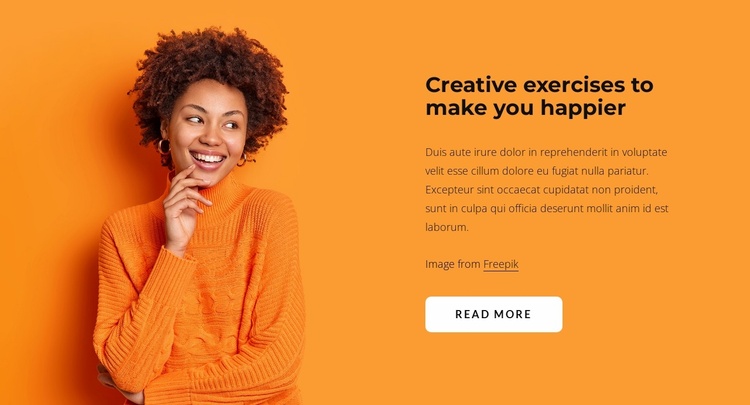 Creative exercises Landing Page