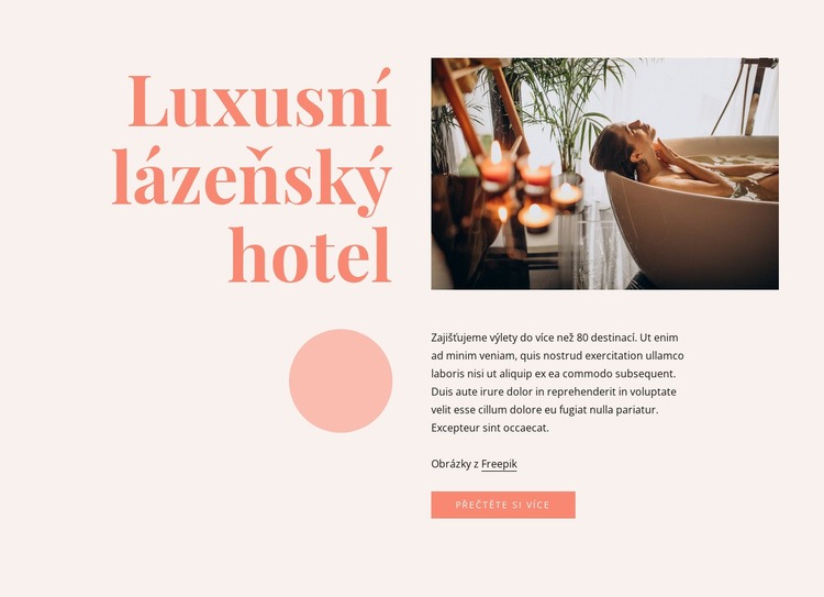 Luxusní lázeňský hotel výhody Šablona webové stránky