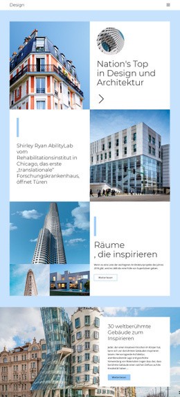 Architektur Stadtführer Tür-Website-Vorlage
