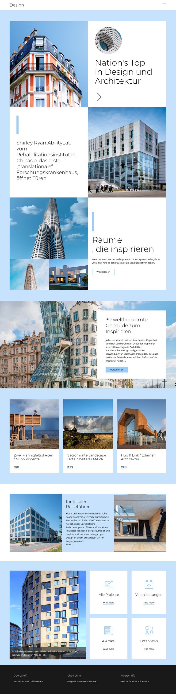 Architektur Stadtführer Website design