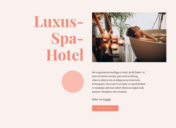 Vorteile eines Luxus-Spa-Hotels Website-Modell