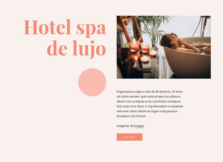 Beneficios del hotel spa de lujo Página de destino