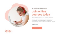 Join online courses - Html Code Example by Nicepage