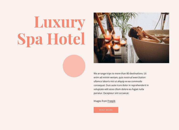 Luxury spa hotel benefits HTML Template