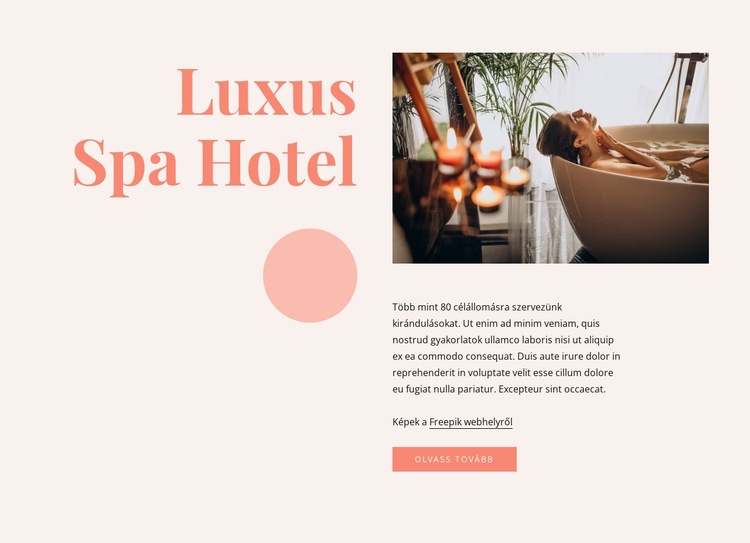 Luxus wellness szálloda előnyei HTML Sablon