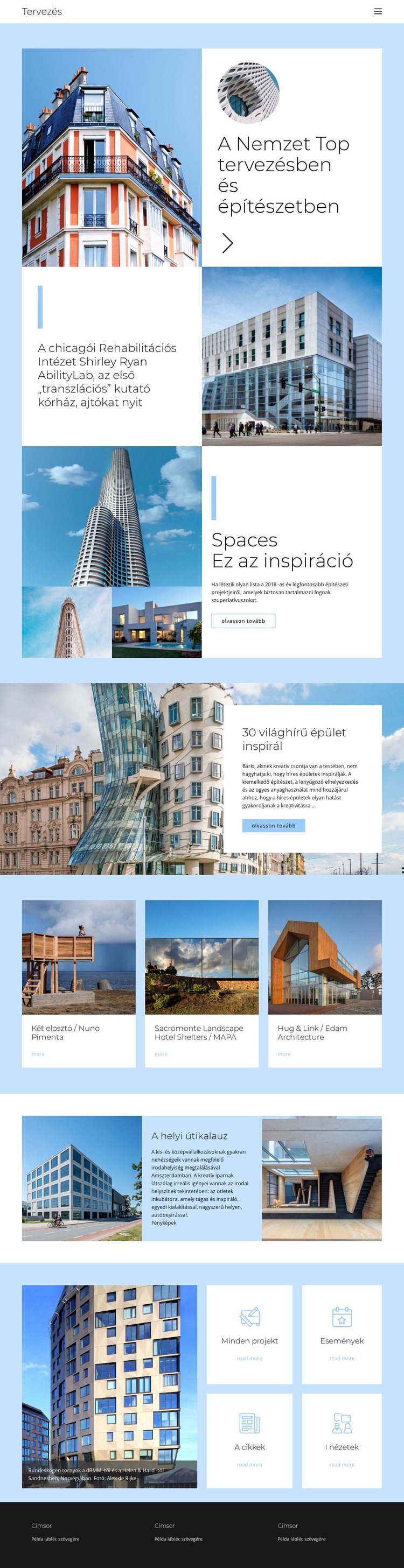 Építészeti városkalauz Weboldal sablon