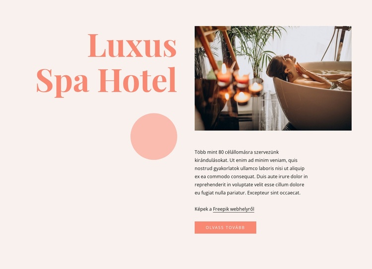 Luxus wellness szálloda előnyei WordPress Téma