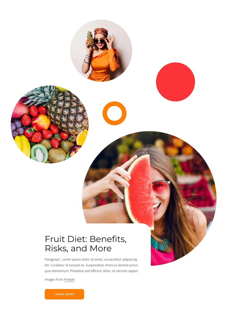 Fruit diet One Page Template