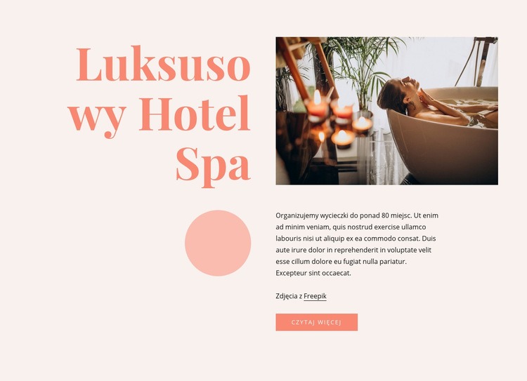 Korzyści z luksusowego hotelu spa Makieta strony internetowej