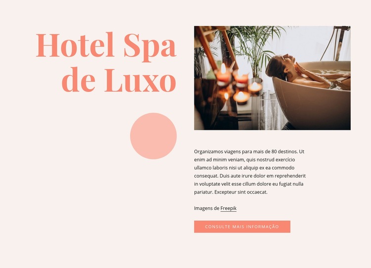 Benefícios de hotel spa de luxo Construtor de sites HTML