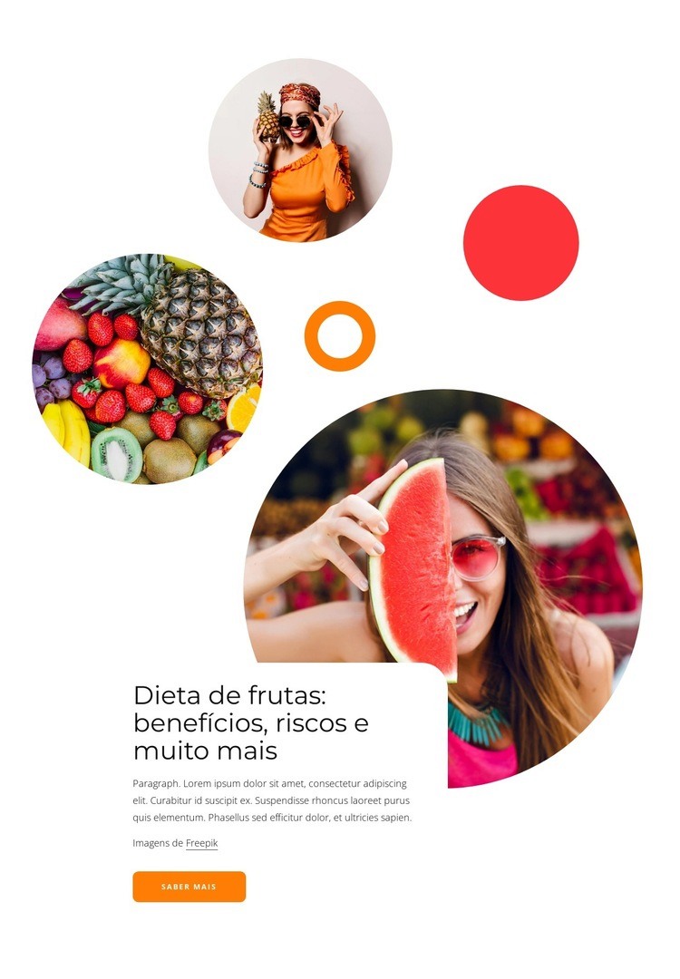 dieta de frutas Maquete do site