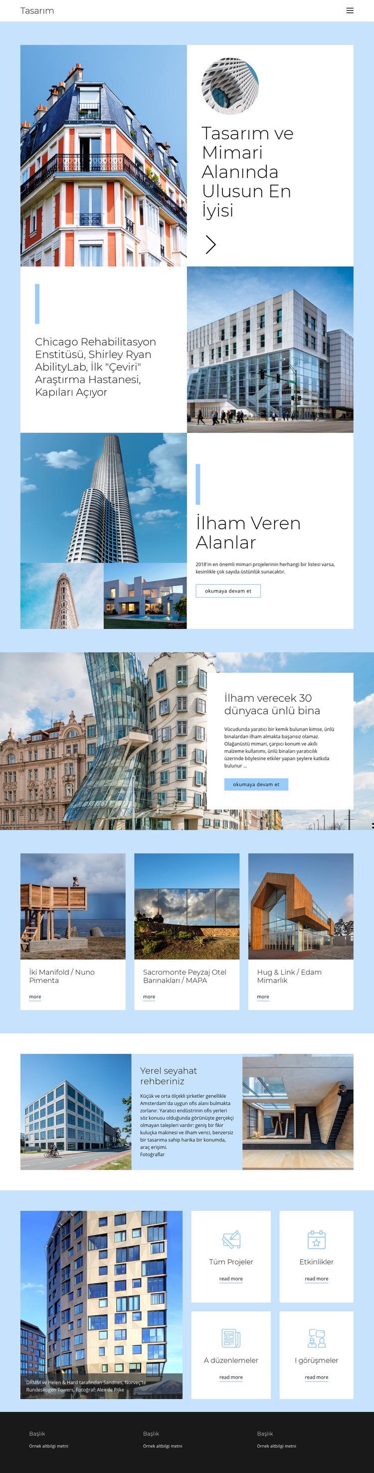 Mimari şehir rehberi Açılış sayfası