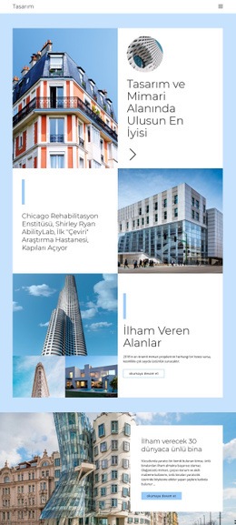 Mimari Şehir Rehberi - Tek Sayfalı Tasarım