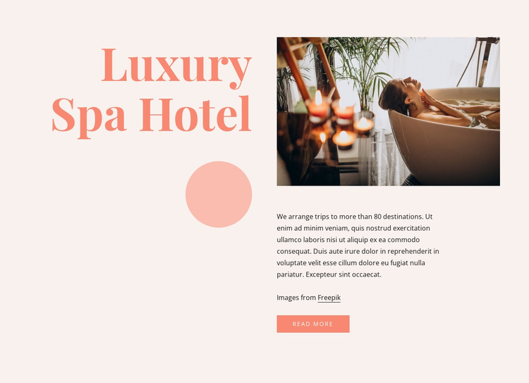 Luxury spa hotel benefits Landing Page
